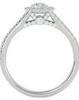 Inel de Logodnă Trio din Aur 14k cu Diamante Create în Laborator Halo Pavé de 0.87 ct din 14k Aur Alb - Castelo.ro