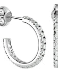 Cercei Hoop din Aur 14k Cu Diamante Naturale de 0.70 ct din 14k Aur Alb - Castelo.ro
