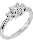 Inel de Logodnă Cu Trei Diamante Naturale Tăietură Prințesă de 1.00 ct din Platina - Castelo.ro