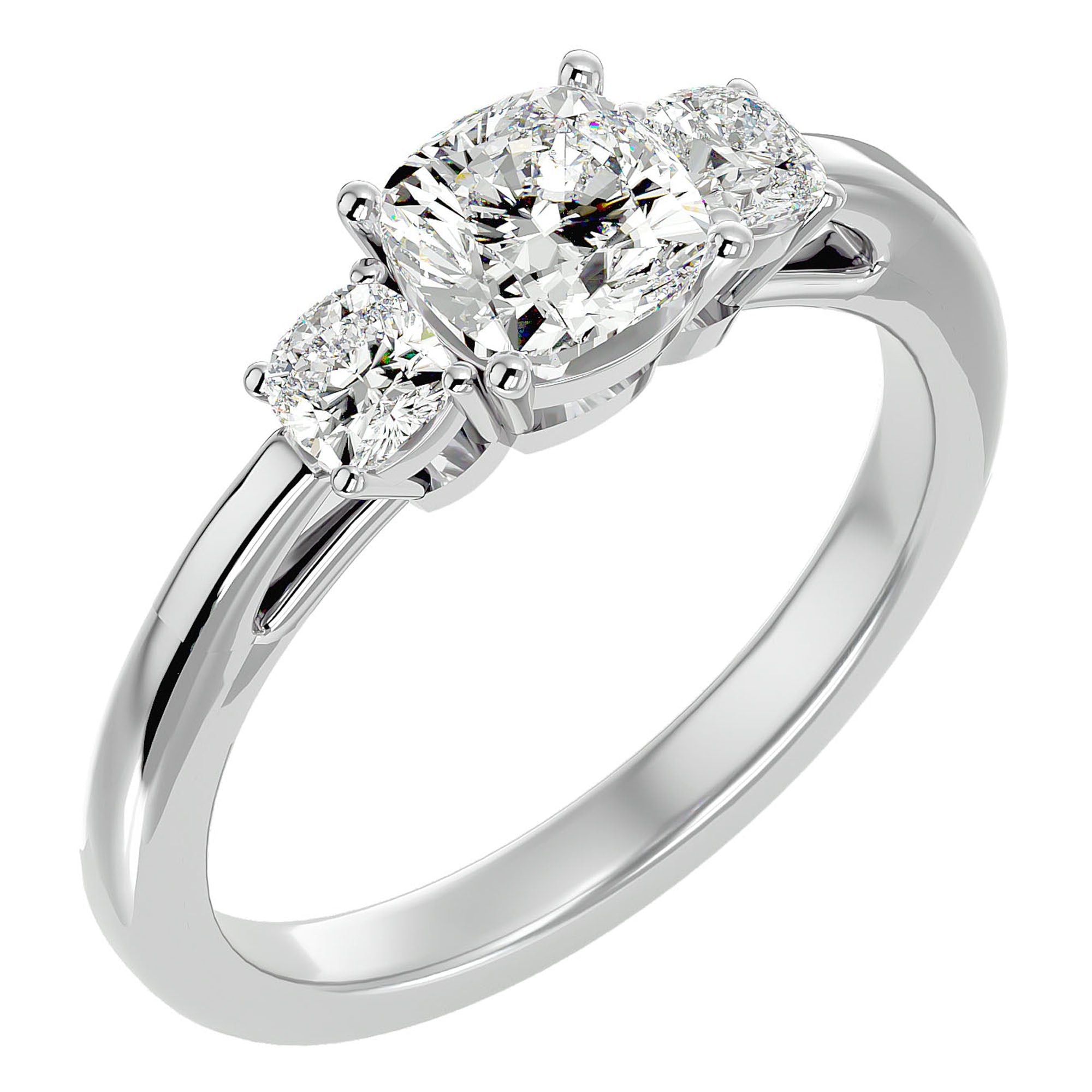 Inel de Logodnă Solitaire cu Trei Diamante Naturale de 1.57 ct din Platina - Castelo.ro