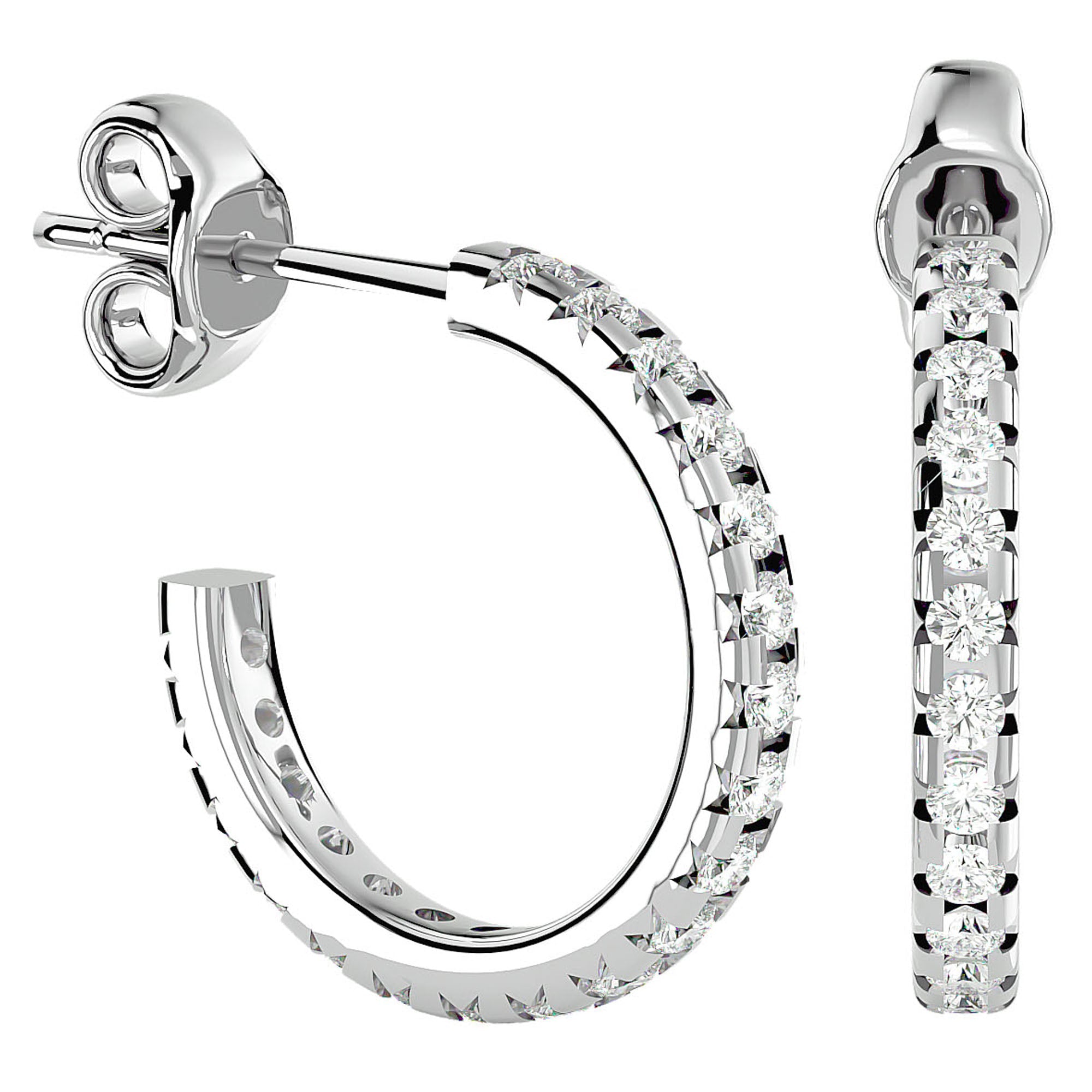 Cercei Hoop Cu Diamante Naturale de 0.70 ct din - Castelo.ro