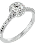 Inel de Logodnă Talisman cu Moissanite Halo Pavé de 0.89 ct din Platina - Castelo.ro