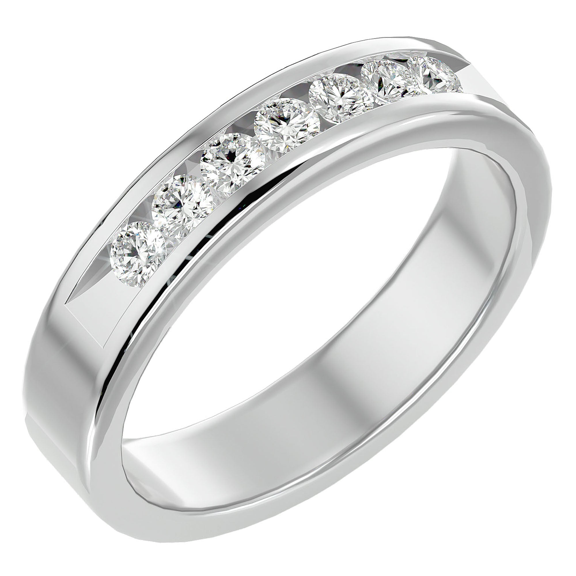 Inel Eternity Céline cu Moissanite de 0.52 ct din Platina - Castelo.ro