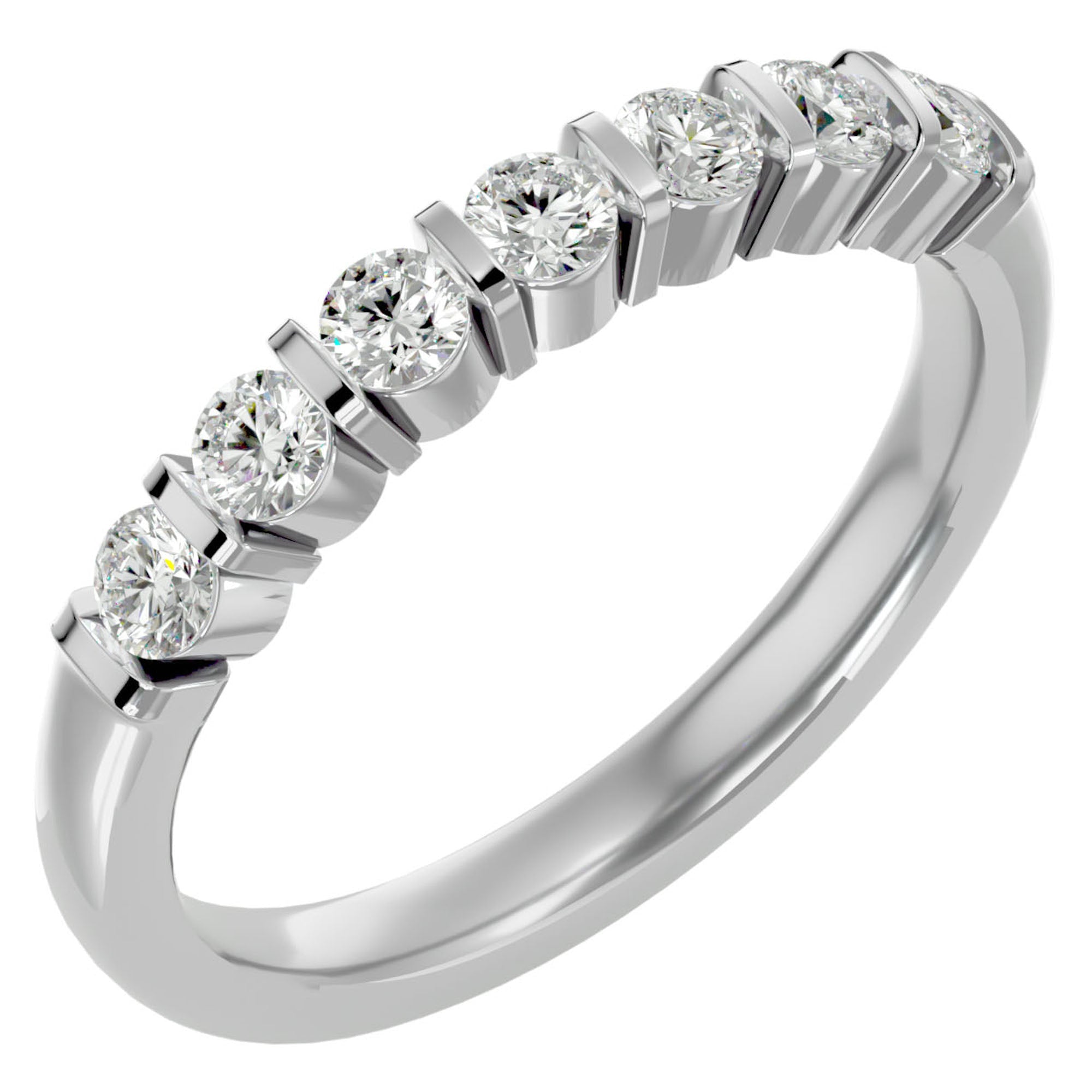 Inel Cu 7 Moissanite de 0.52 ct din Platina - Castelo.ro