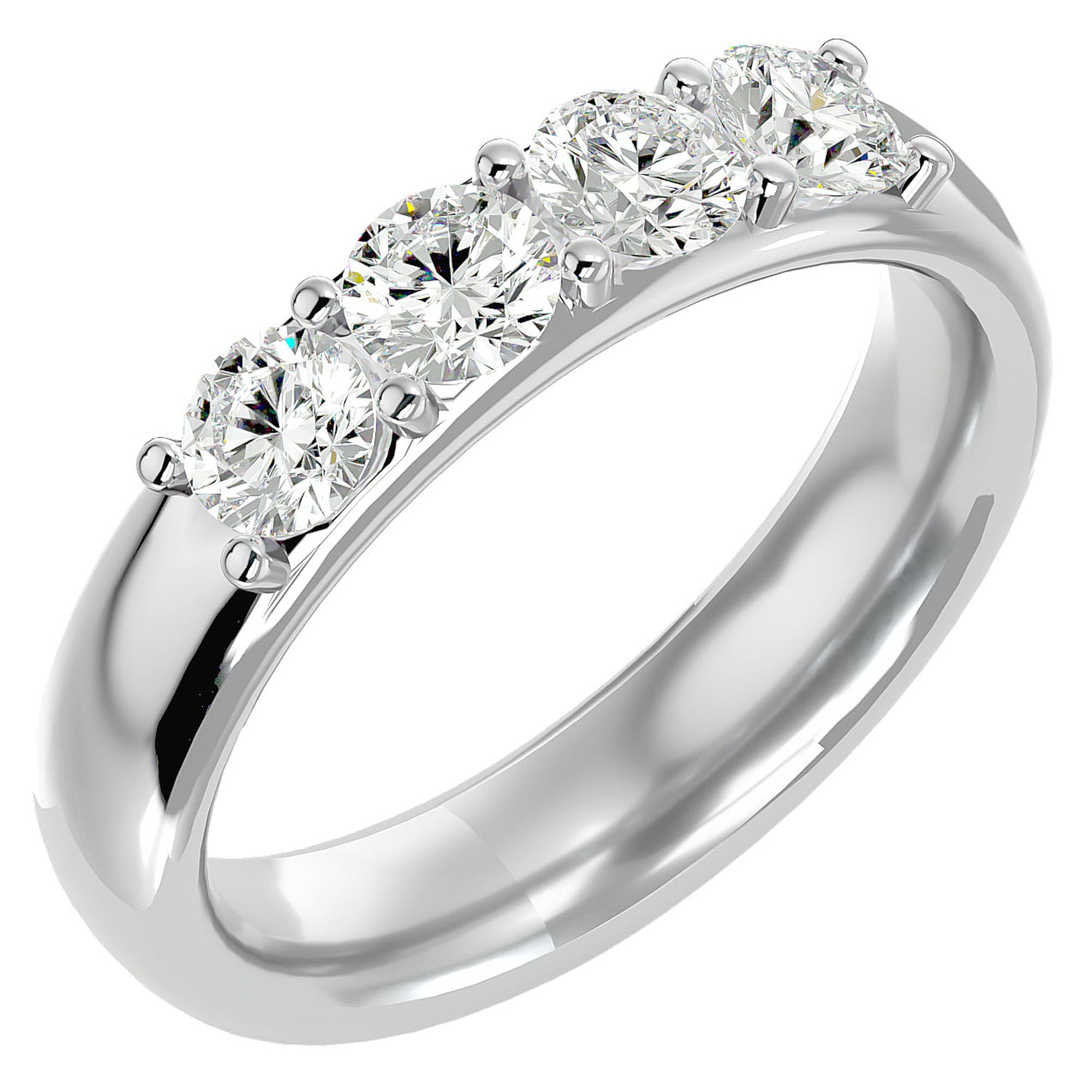 Verighetă Eternity cu 4 Diamante Naturale de 0.96 ct din Platina - Castelo.ro
