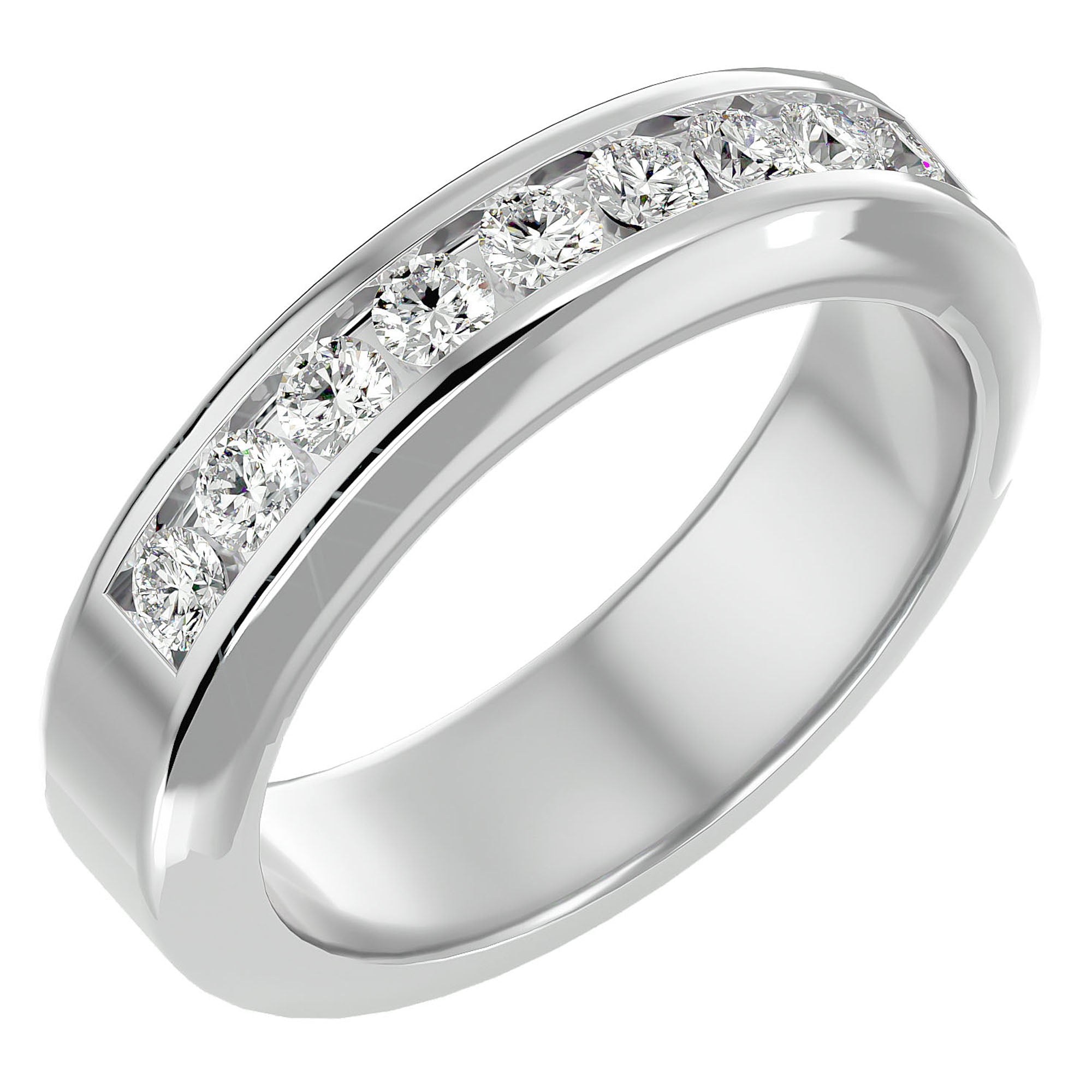 Verighetă Chloé cu Bandă De Moissanite de 0.74 CT din Platina - Castelo.ro
