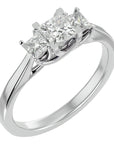 Inel de Logodnă Trei Diamante Create în Laborator din Aur 14k Cu Tăietură De Prințesă de 0.96 ct din 14k Aur Alb - Castelo.ro
