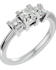 Inel de Logodnă din Aur 14k Cu Trei Diamante Create în Laborator Tăietură Prințesă de 1.32 ct din 14k Aur Alb - Castelo.ro
