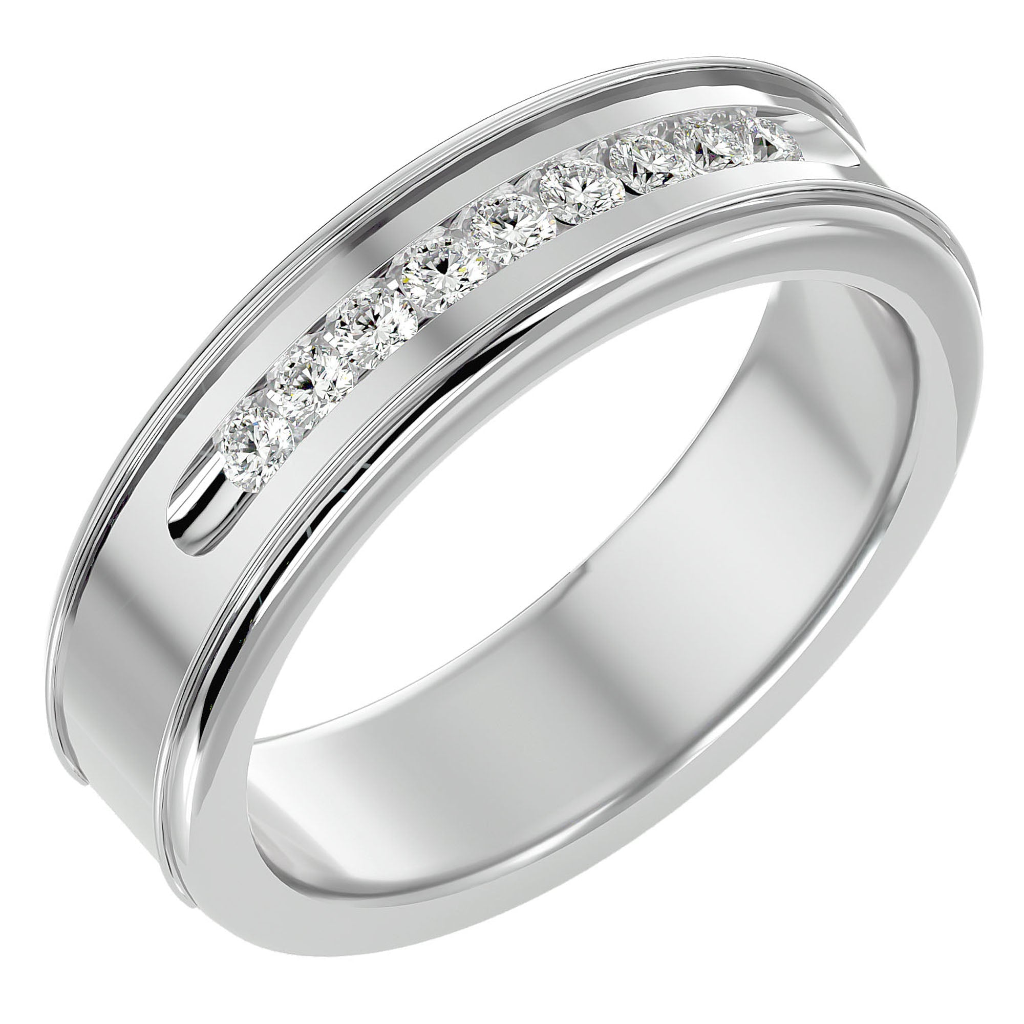 Verighetă Céline din Aur 14k cu Bandă De Diamante Naturale de 0.31 ct din 14k Aur Alb - Castelo.ro