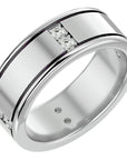Verighetă Forte din Aur 14k cu Diamante Naturale de 0.28 ct din 14k Aur Alb - Castelo.ro
