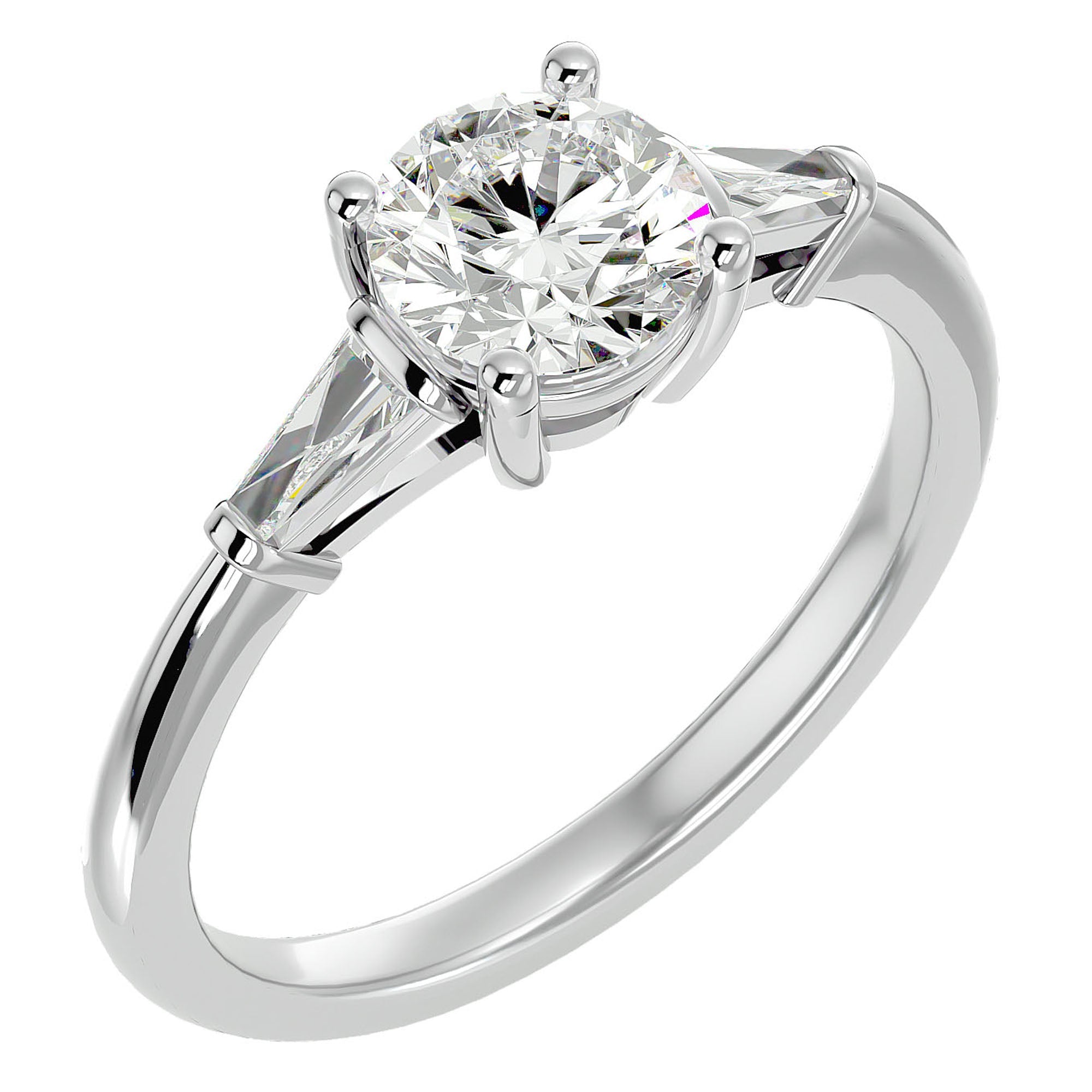 Inel de Logodnă cu Trei Moissanite de 1.22 ct din Platina - Castelo.ro