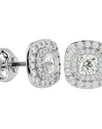 Cercei Stud din Aur 14k Cu Moissanite de 2.2 ct din 14k Aur Alb - Castelo.ro