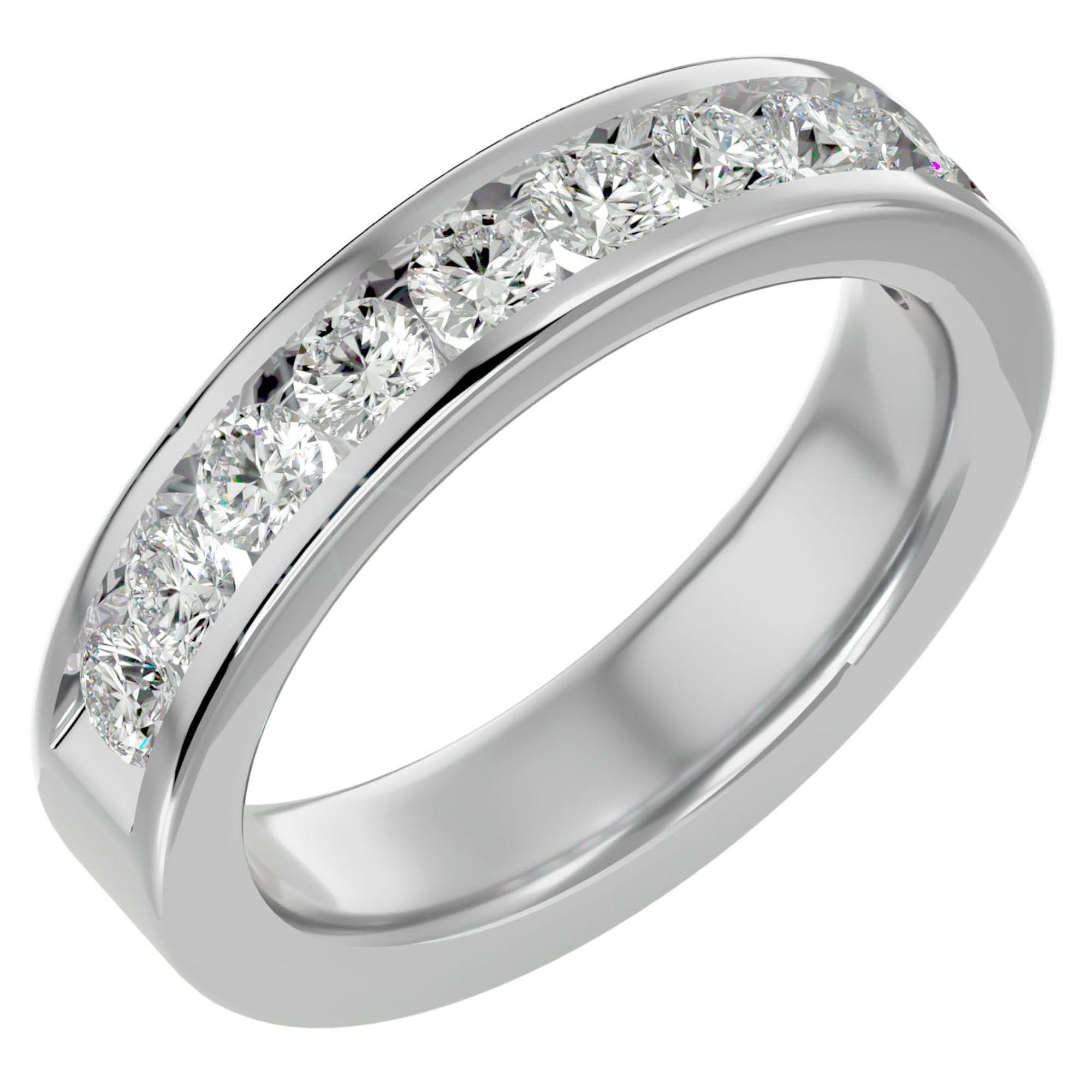 Verighetă cu Moissanite Eternity de 1.01 ct din Platina - Castelo.ro