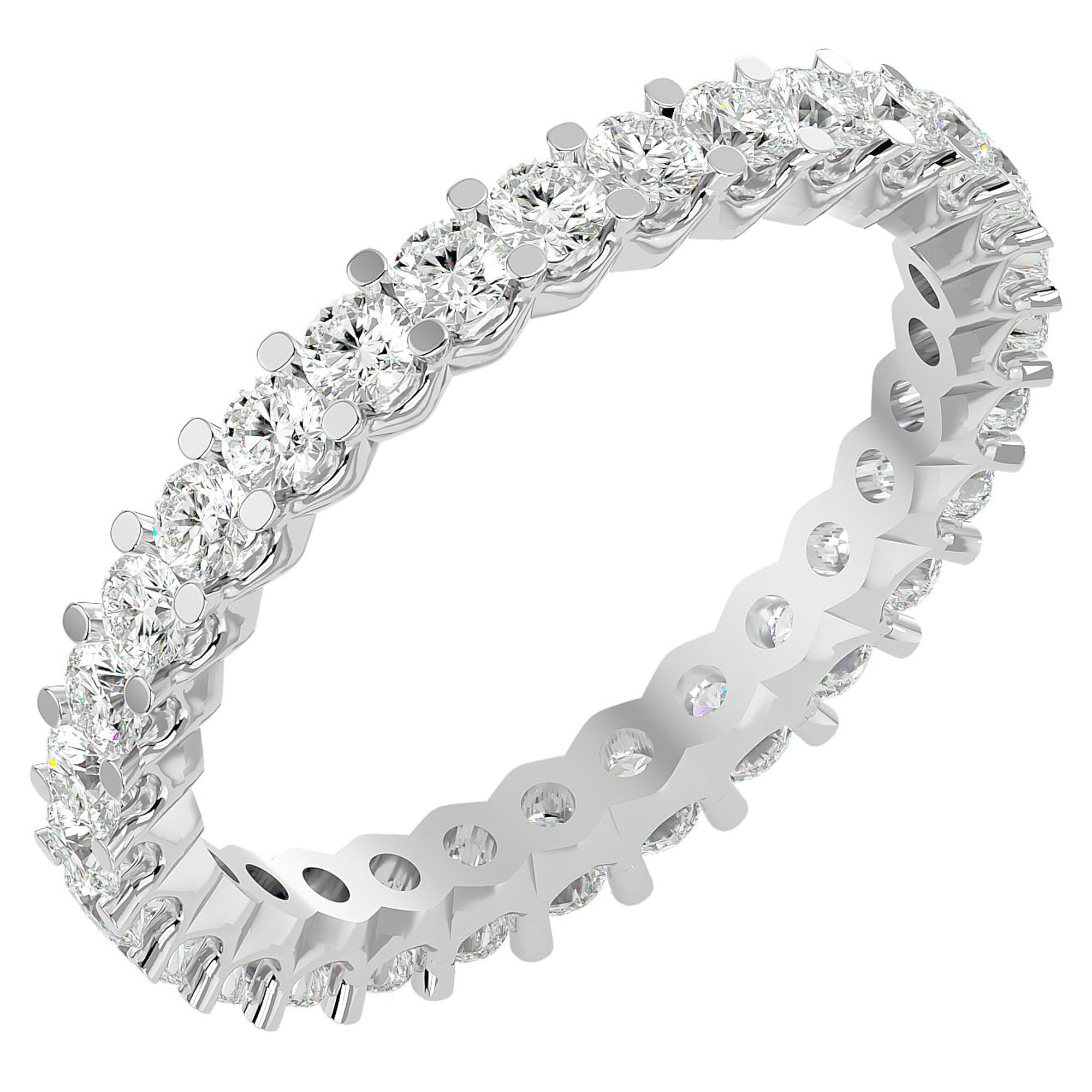 Inel Eternity cu Moissanite de 1.12 ct din Platina - Castelo.ro