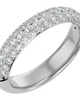 Inel Triplu Micro Pavé cu Diamante Create în Laborator de 0.90 ct din Platina - Castelo.ro
