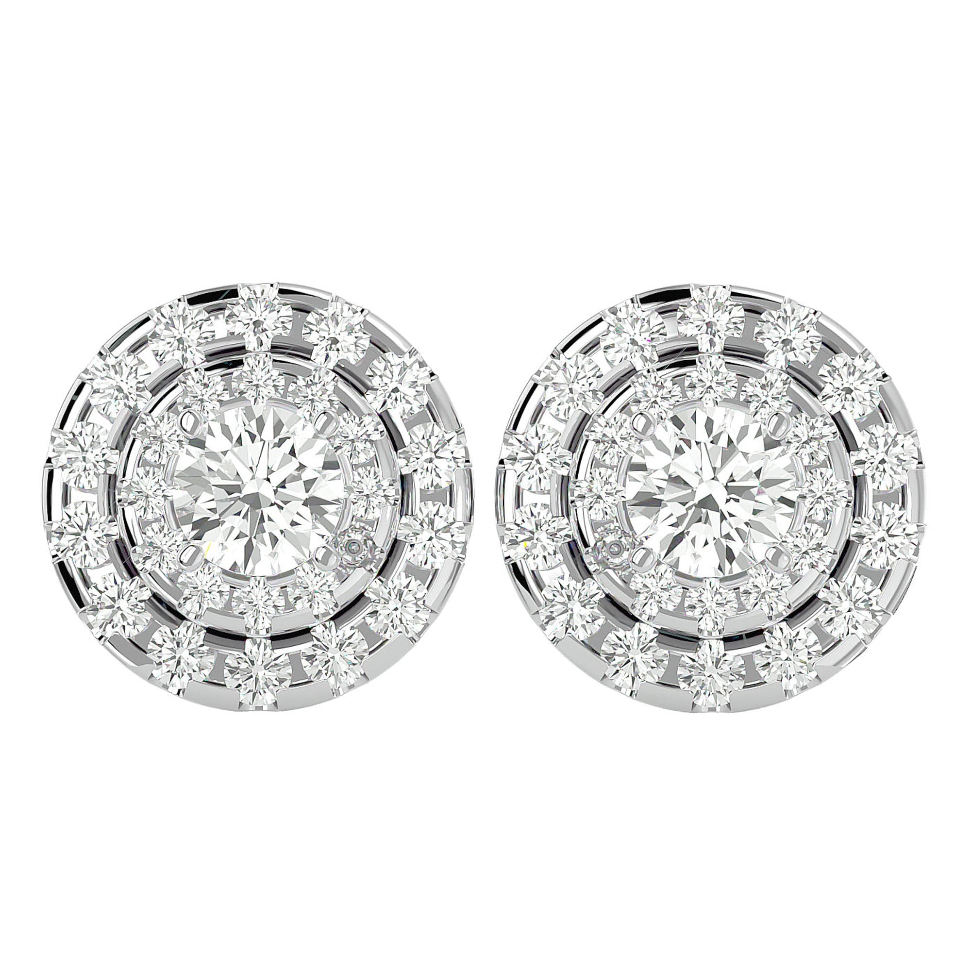 Cercei Halo Distins Cu Moissanite de 1.97 ct din - Castelo.ro
