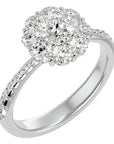 Inel de Logodnă Fleur cu Diamante Create în Laborator Halo Pavé de 1.64 ct din Platina - Castelo.ro
