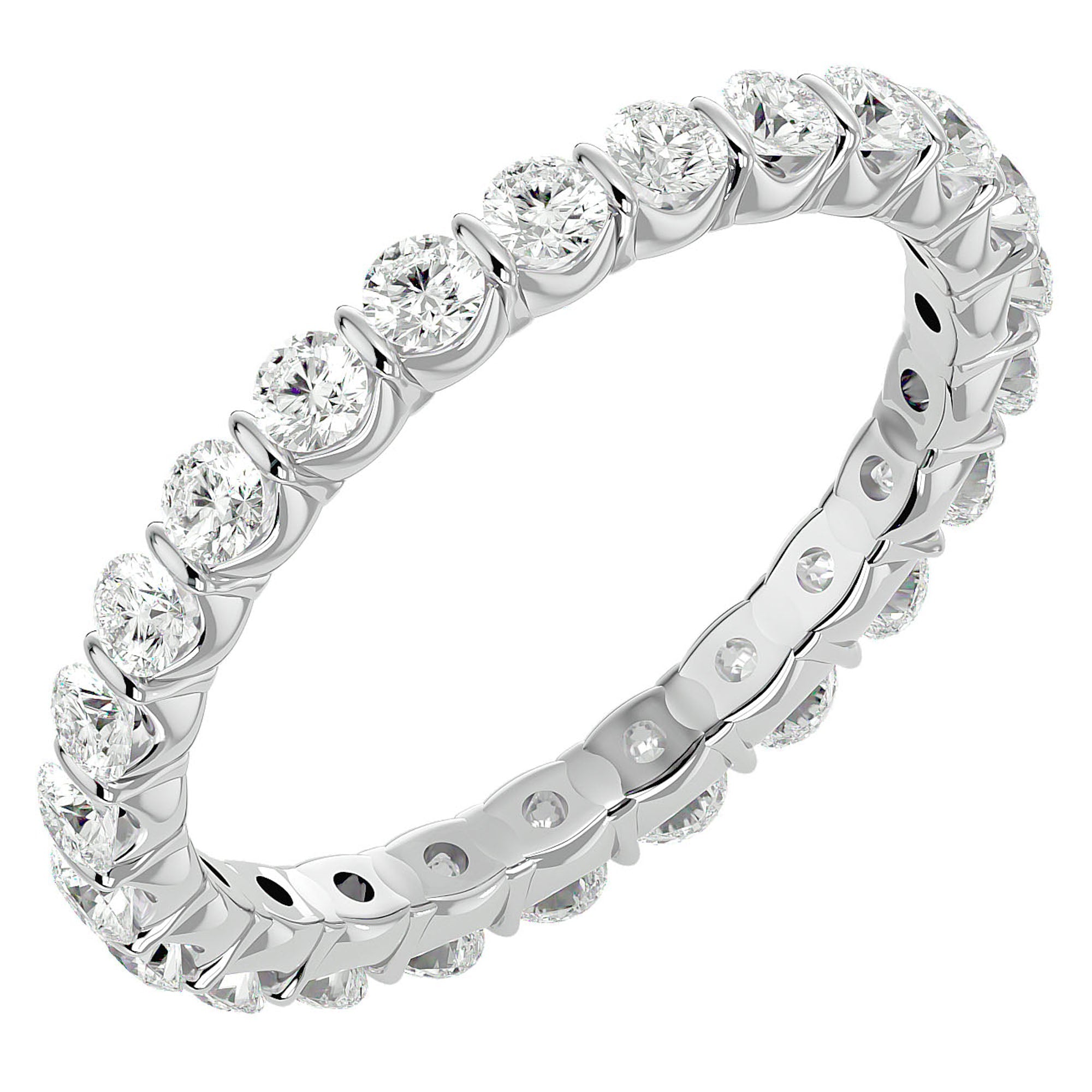 Inel Eternity cu Moissanite de 1.09 ct din Platina - Castelo.ro