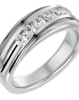 Verighetă Regală cu Diamante Create în Laborator de 0.51 ct din Platina - Castelo.ro