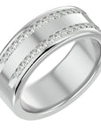 Verighetă Solène din Aur 14k Cu Două Rânduri De Diamante Naturale de 0.46 ct din 14k Aur Alb - Castelo.ro
