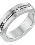 Verighetă din Aur 14k cu Bandă De Diamante Naturale de 0.56 ct din 14k Aur Alb - Castelo.ro