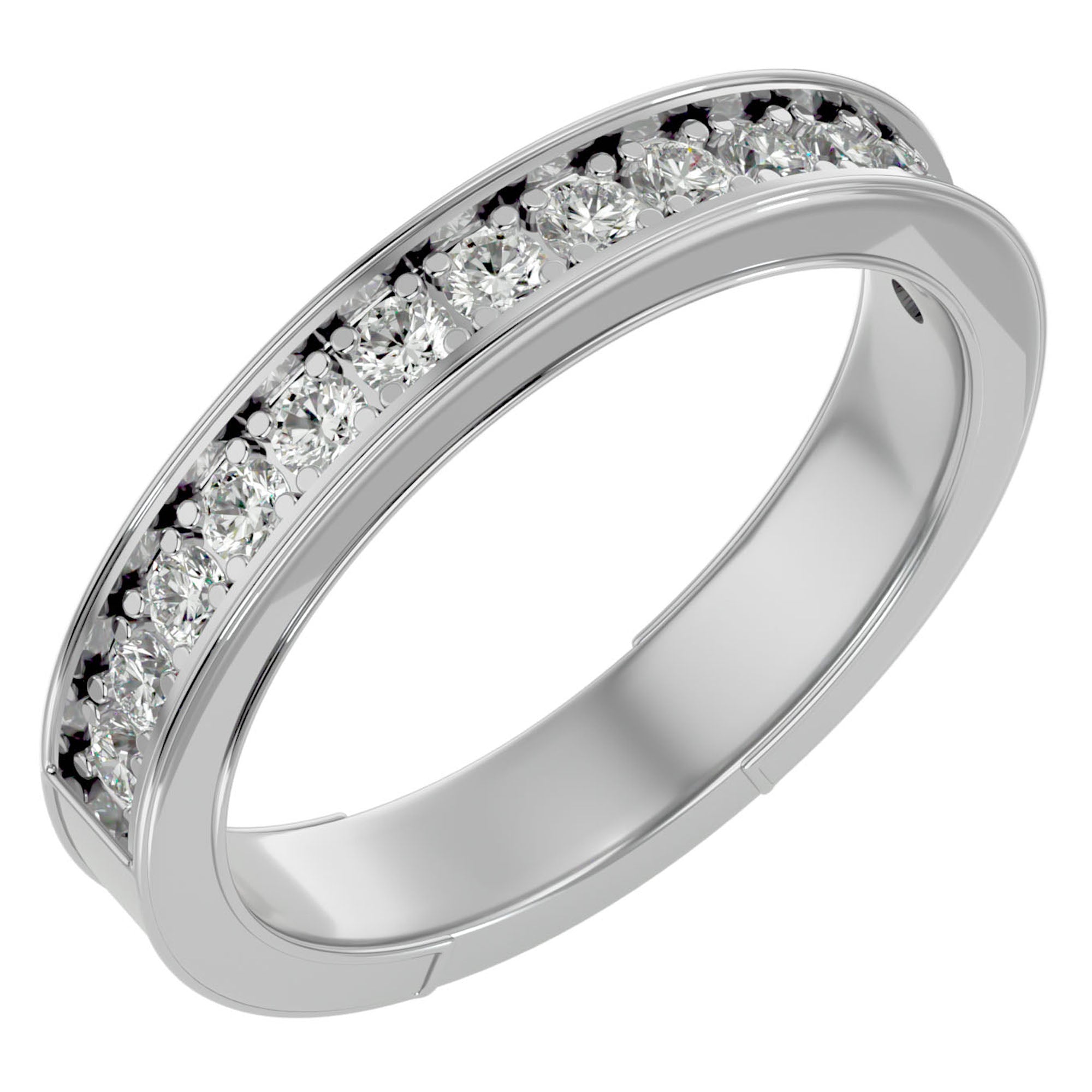 Inel Eternity din Aur 14k Cu Diamante Create în Laborator de 0.49 ct din 14k Aur Alb - Castelo.ro