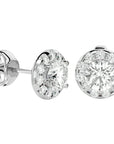 Cercei din Aur 14k Cu Moissanite Stud de 1.06 ct din 14k Aur Alb - Castelo.ro