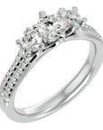 Inel de Logodnă Solitaire Pavè din Aur 14k cu Diamante Create în Laborator de 0.90 ct din 14k Aur Alb - Castelo.ro