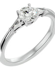 Inel de Logodnă Solitaire din Aur 14k cu Diamant Natural de 0.69 ct din 14k Aur Alb - Castelo.ro