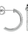 Cercei Hoop Vals din Aur 14k cu Moissanite de 0.92 ct din 14k Aur Alb - Castelo.ro