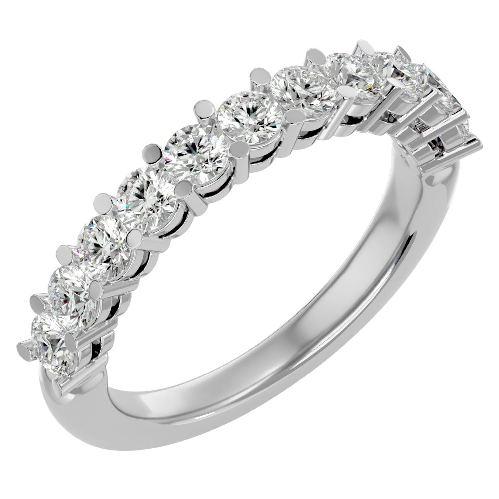 Inel Cu 11 Diamante Naturale Montate In Prong 1.11 ct din Platina - Castelo.ro