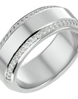 Verighetă din Aur 14k cu Bandă De Diamante Naturale de 0.53 ct din 14k Aur Alb - Castelo.ro