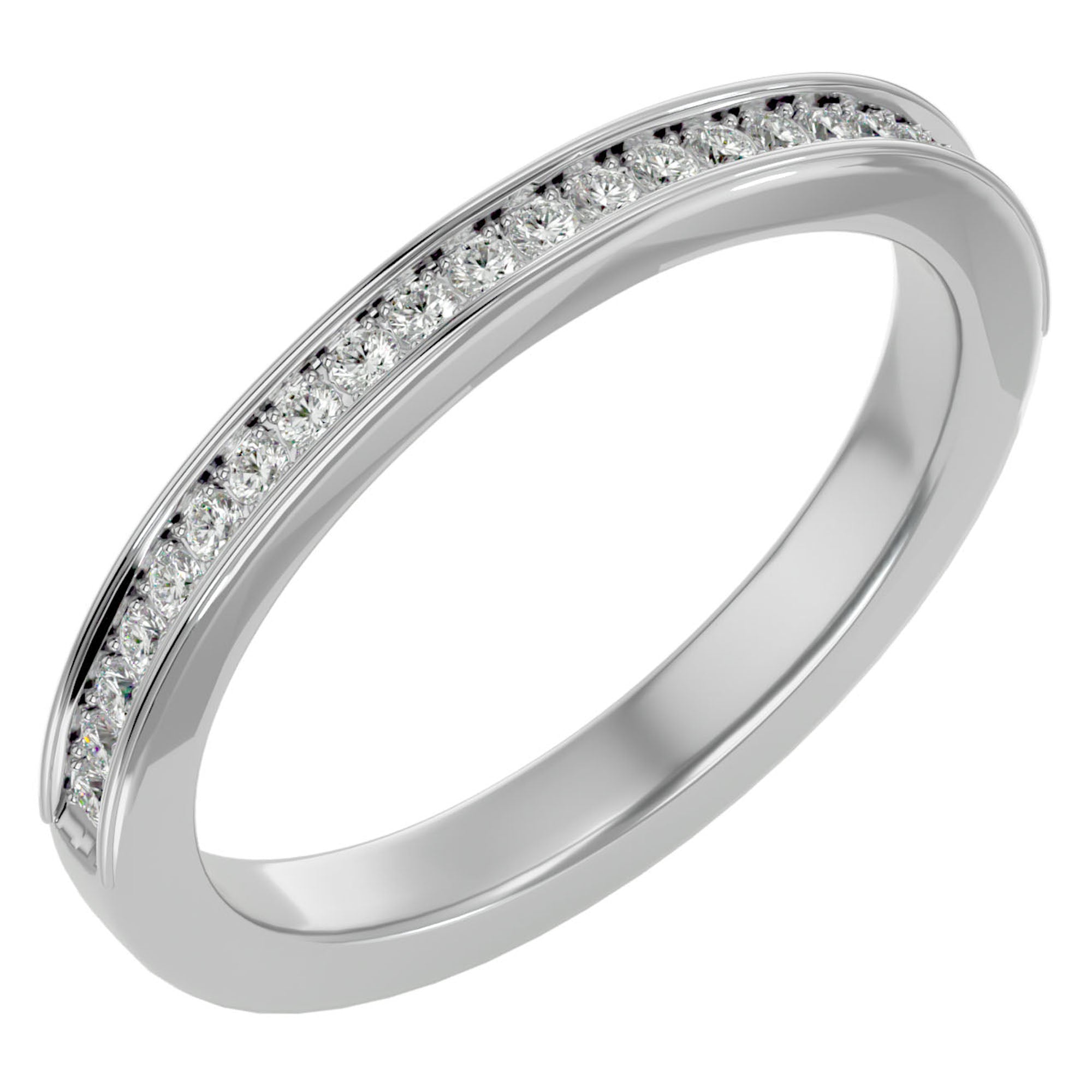 Inel Eternity Cu Moissanite de 0.19 ct din Platina - Castelo.ro