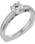 Inel de Logodnă Bastille din Aur 14k cu Moissanite de 1.27 ct din 14k Aur Alb - Castelo.ro