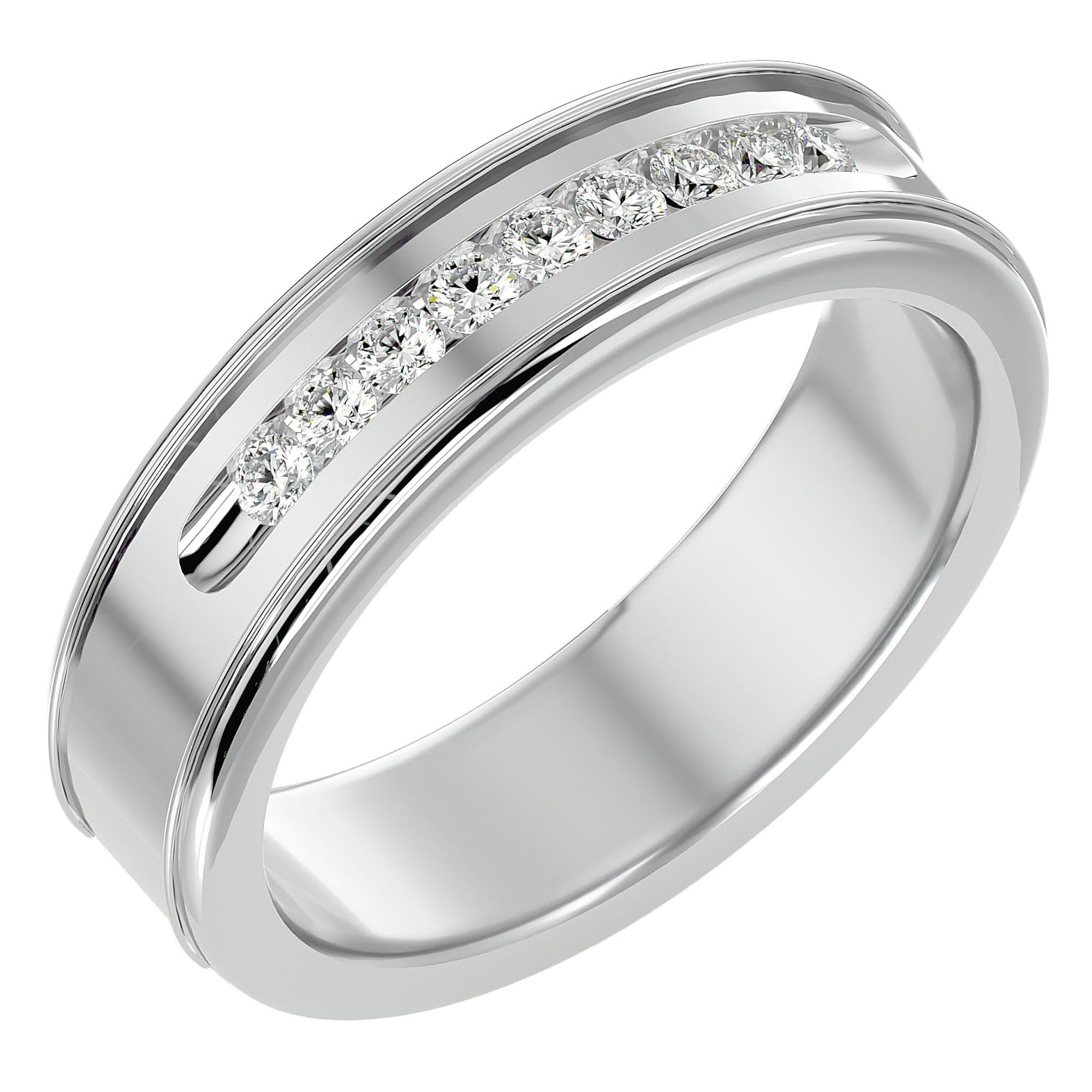 Verighetă Céline din Aur 14k cu Bandă De Diamante Create în Laborator de 0.31 ct din 14k Aur Alb - Castelo.ro
