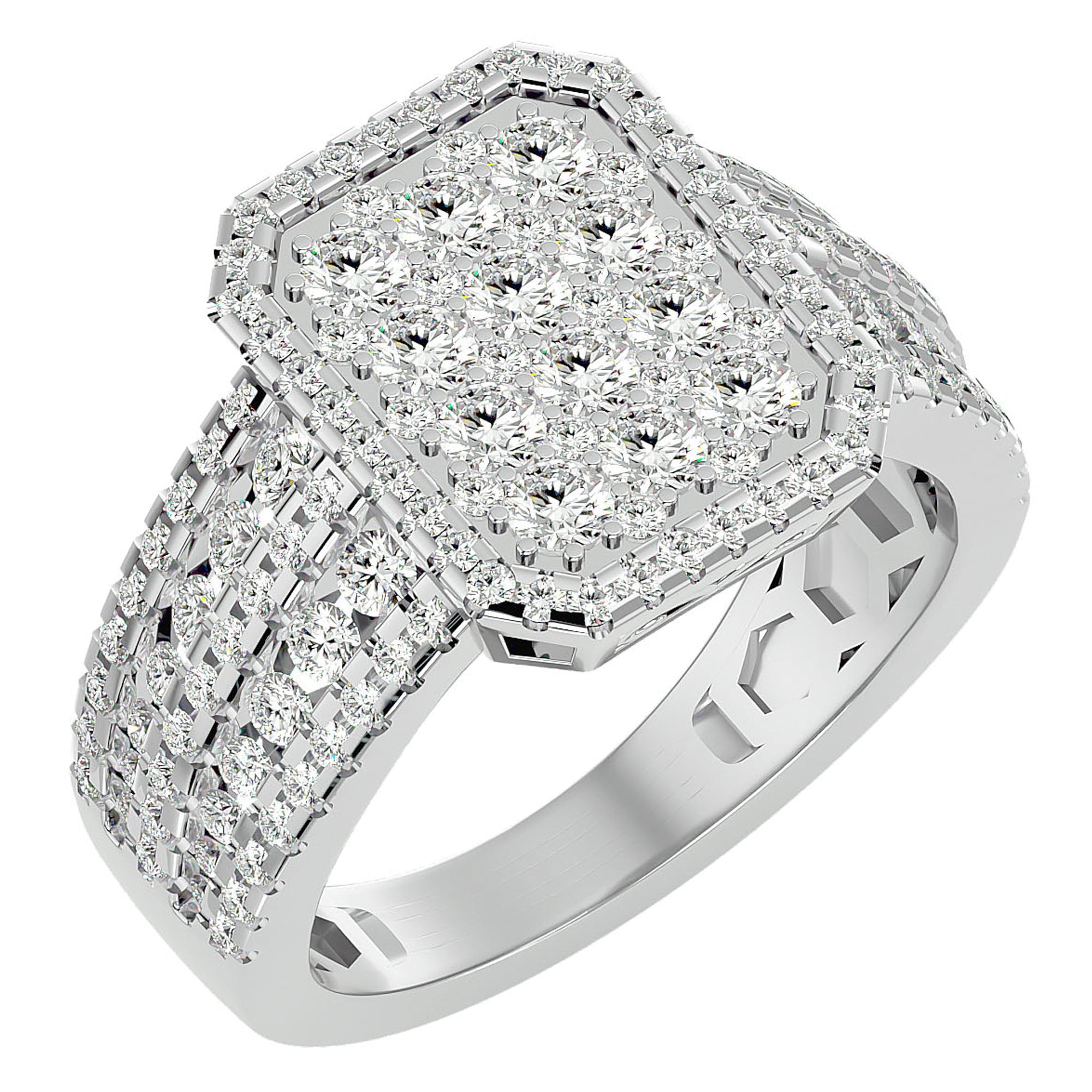 Inel Nobil cu Diamante Naturale Pavé de 1.53 ct din Platina - Castelo.ro