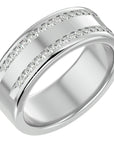Verighetă Solène din Aur 14k Cu Două Rânduri De Diamante Create în Laborator de 0.46 ct din 14k Aur Alb - Castelo.ro
