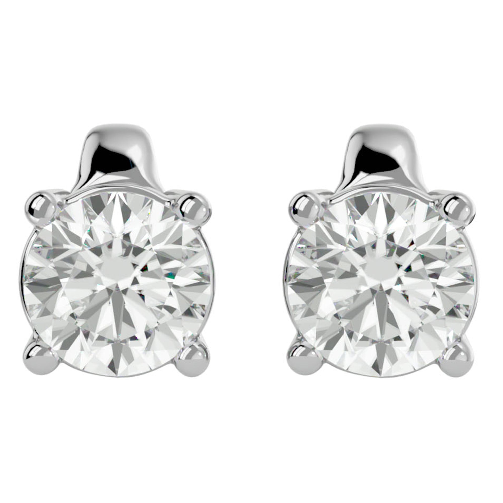 Cercei Stud Solitaire din Aur 14k cu Diamante Create în Laborator de 0.94 ct din 14k Aur Alb - Castelo.ro