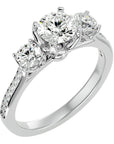 Inel de Logodnă cu Trei Diamante Naturale Pavè de 1.80 ct din Platina - Castelo.ro
