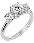 Inel de Logodnă Vivienne din Aur 14k cu Trei Diamante Create în Laborator de 1.62 ct din 14k Aur Alb - Castelo.ro