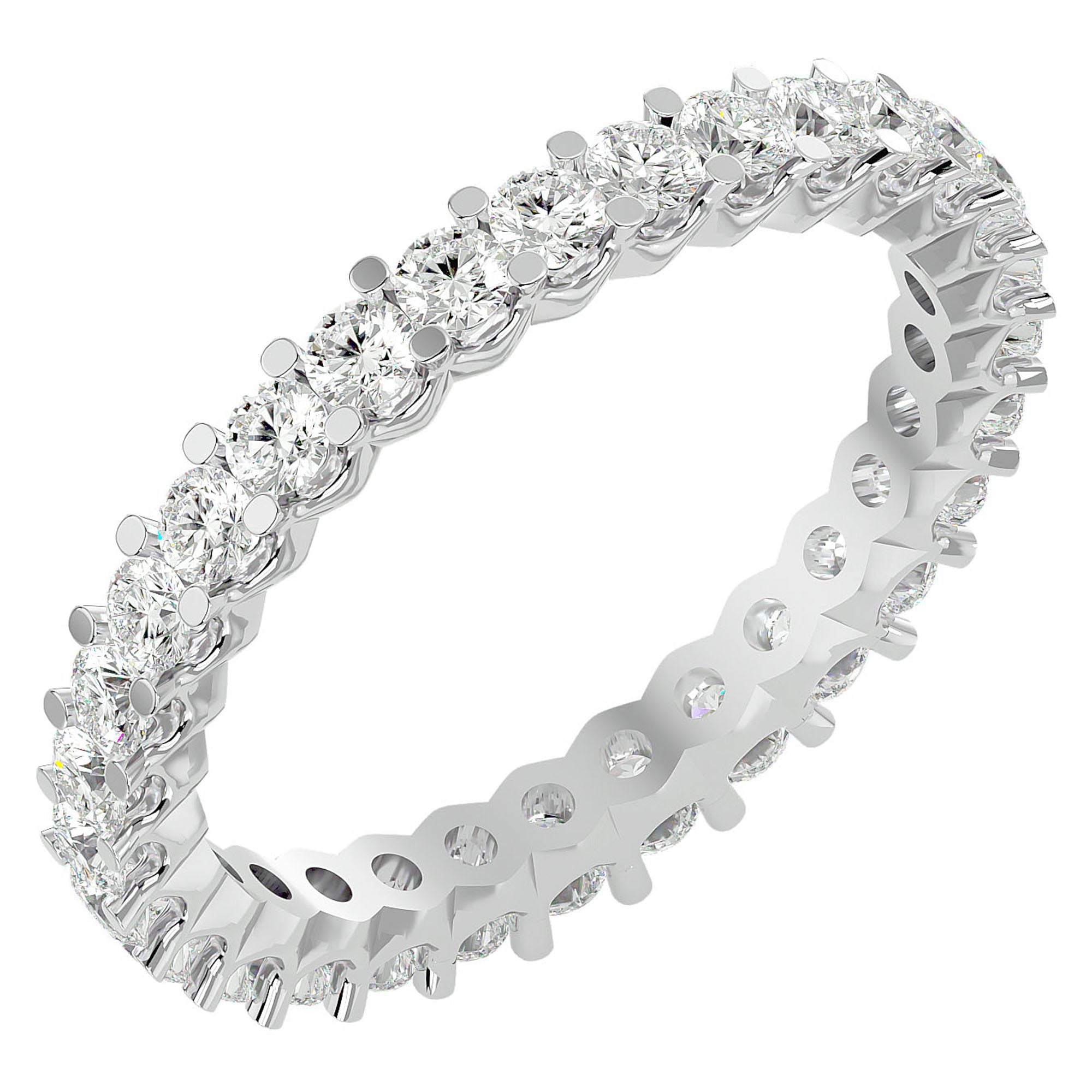 Inel Eternity din Aur 14k cu Diamante Naturale de 1.20 ct din 14k Aur Alb - Castelo.ro