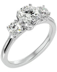 Inel de Logodnă Vivienne cu Trei Moissanite de 1.62 ct din Platina - Castelo.ro