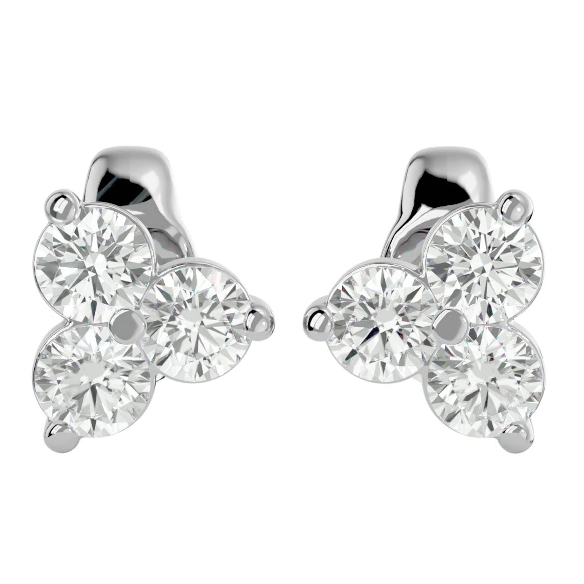 Cercei Stud Martini din Aur 14k Moissanite de 0.44 ct din 14k Aur Alb - Castelo.ro