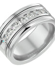 Verighetă Juliette cu Bandă De Diamante Create în Laborator de 1.01 ct din Platina - Castelo.ro