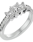 Inel de Logodnă Trei Diamante Naturale Pavè de 1.28 ct din Platina - Castelo.ro