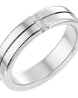 Verighetă din Aur 14k cu Tăietură si Diamante Create în Laborator de 0.14 ct din 14k Aur Alb - Castelo.ro