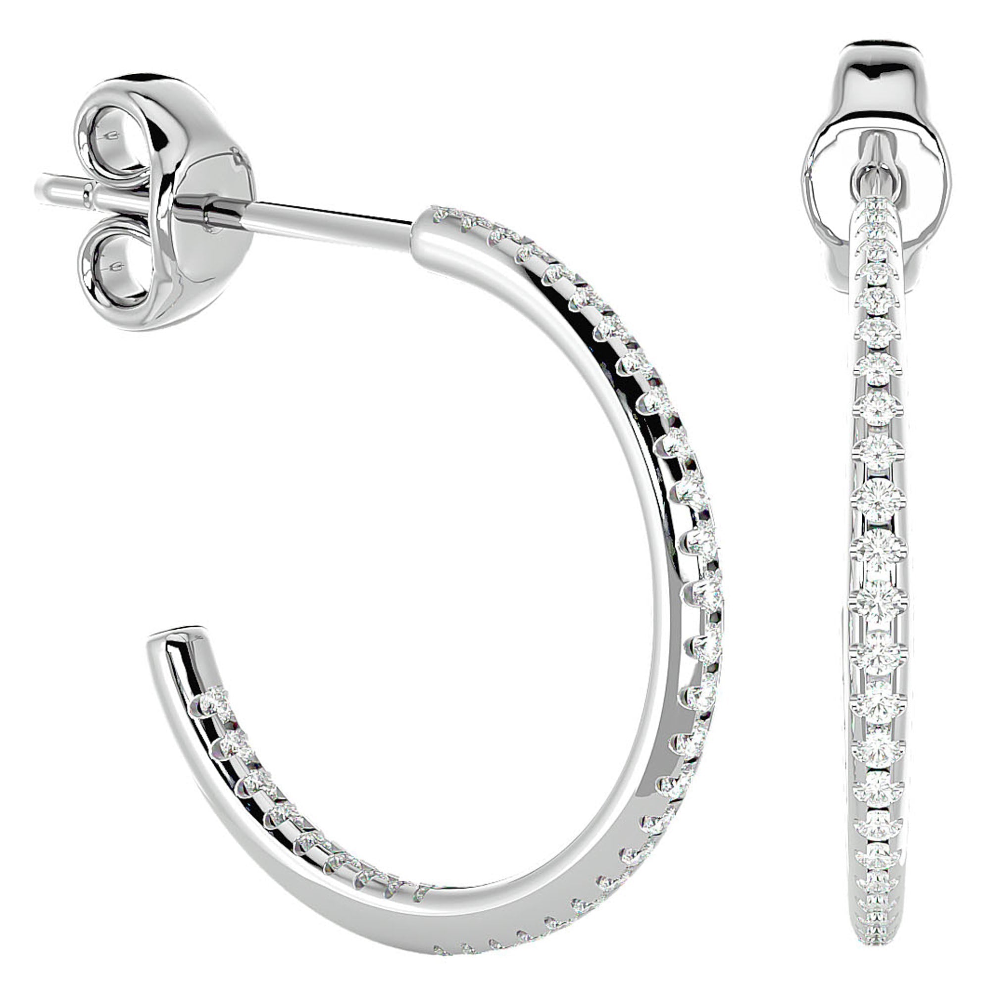 Cercei Cununa Nobilă din Aur 14k cu Diamante Create în Laborator de 0.38 ct din 14k Aur Alb - Castelo.ro