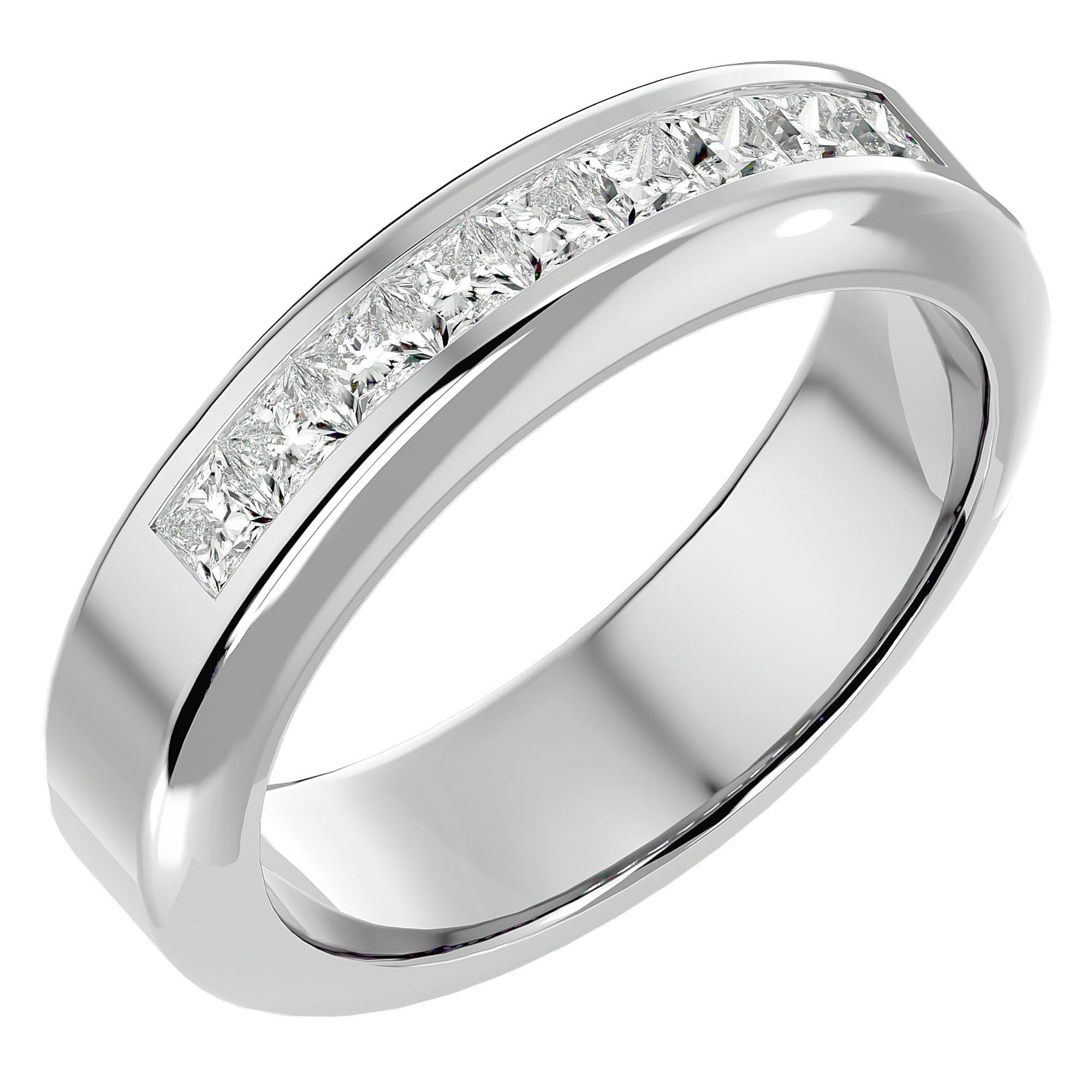Verighetă cu Diamante Naturale Eternity de 0.88 ct din Platina - Castelo.ro