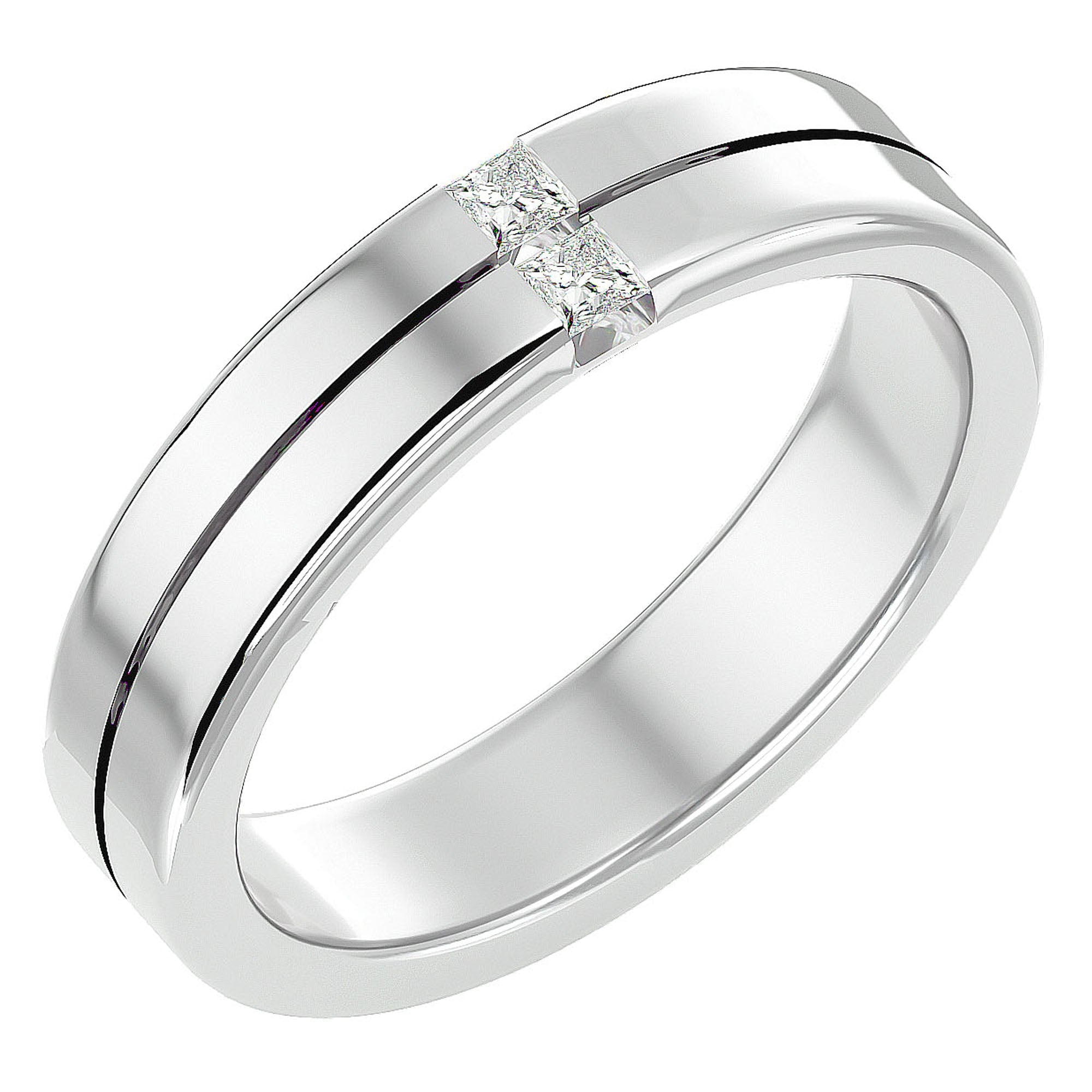 Verighetă cu Tăietură si Moissanite de 0.14 ct din Platina - Castelo.ro