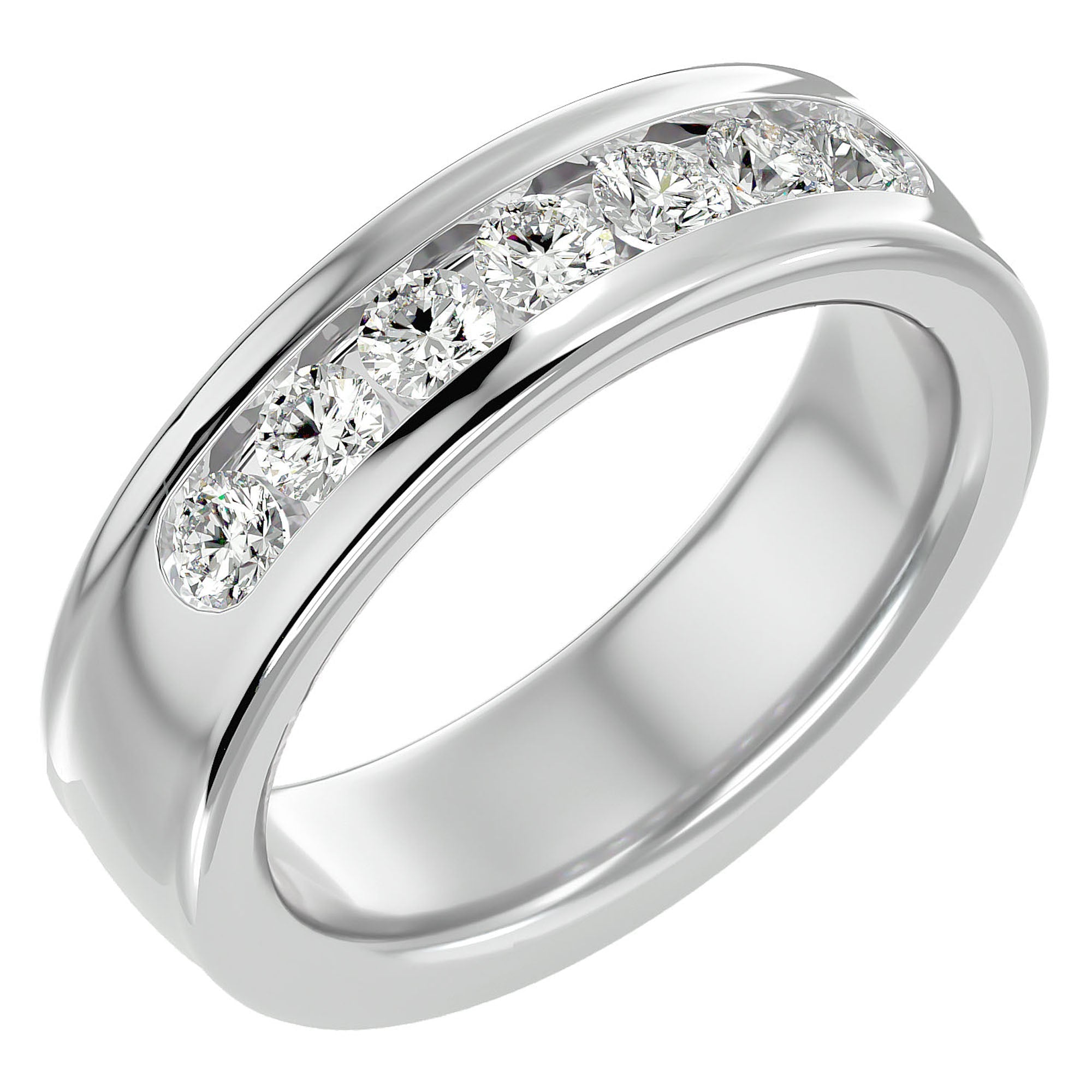 Verighetă cu Bandă De Diamante Create în Laborator de 1.03 ct din Platina - Castelo.ro